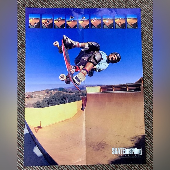 1980s Vtg Transworld Skateboarding Magazine Mike McGill Halfpipe McTwist Poster - Picture 8 of 12